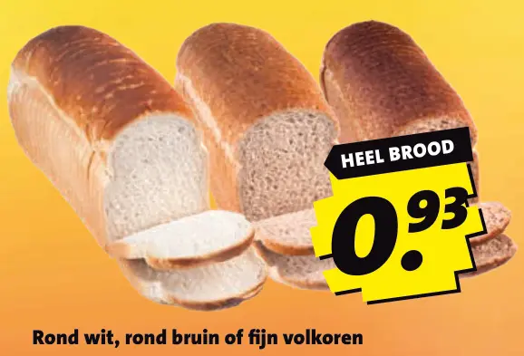 Aanbieding: Rond wit, rond bruin of fijn volkoren