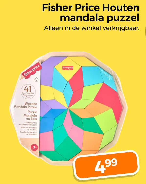 Aanbieding: Houten mandala puzzel