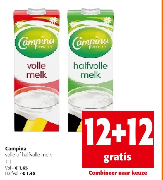 Aanbieding: volle of halfvolle melk