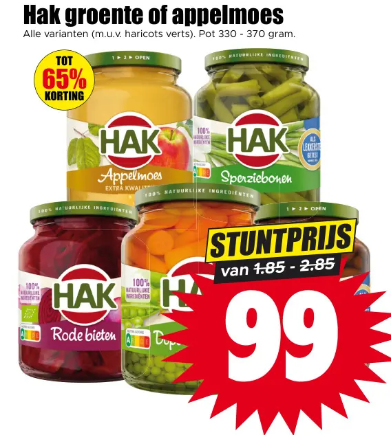 Aanbieding: groente of appelmoes