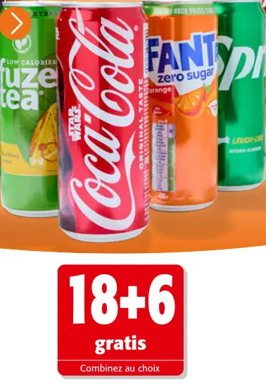 Offre: Fuze Tea, Coca-Cola, Fanta Zero Sugar, Sprite