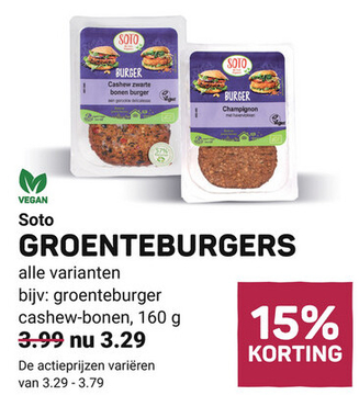 Aanbieding: groenteburger cashew-bonen