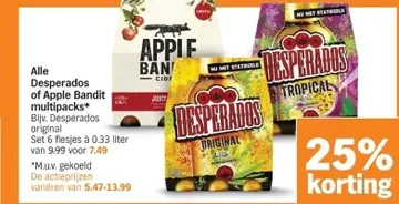 Aanbieding: Alle Desperados of Apple Bandit multipacks