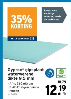 Promotie: Gyproc® gipsplaat waterwerend