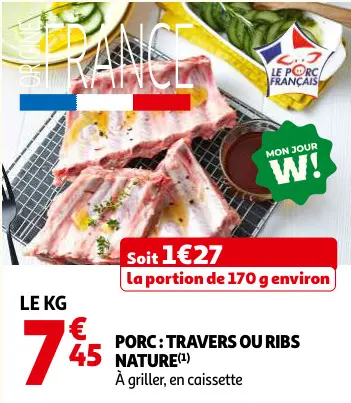 Offre: Porc: travers ou ribs nature