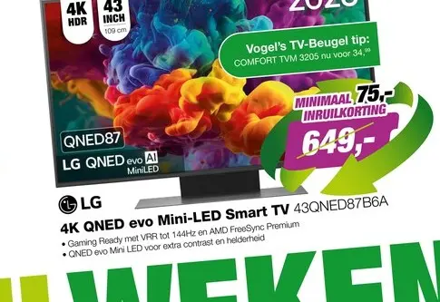 Aanbieding: LG 43QNED87B6A QNED evo Mini‑LED 4K Smart TV (2026)