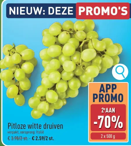 Promotie: Pitloze witte druiven