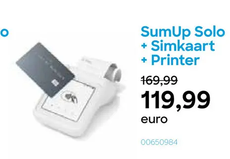 Promotie: SumUp Solo + Simkaart + Printer