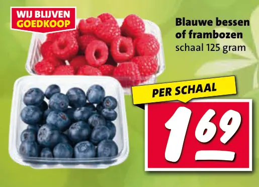 Aanbieding: Blauwe bessen of frambozen