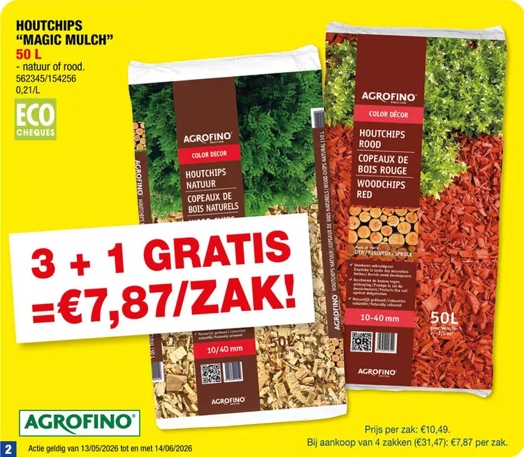 Promotie: Agrofino Color Decor houtchips 10-40 mm 50l natuur