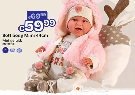 Aanbieding: Soft body Mimi vrolijk met geluid