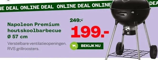 Aanbieding: Napoleon Premium houtskoolbarbecue