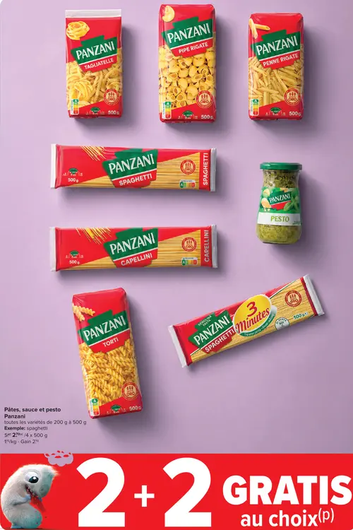 Offre: Pâtes, sauce et pesto