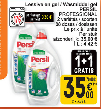 Offre: Lessive en gel / Wasmiddel gel PERSIL PROFESS