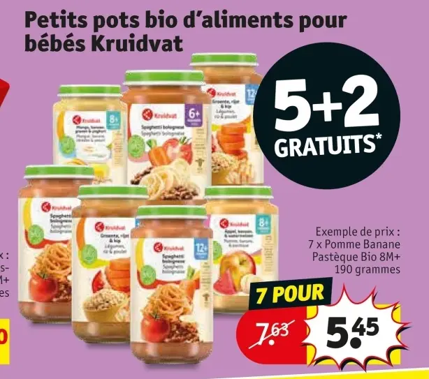 Offre: Petits pots bio d'aliments pour bébés