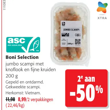 Promotie: Jumbo scampi met knoflook en fijne kruiden