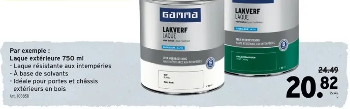Offre: Laque extérieure