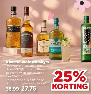 Aanbieding: Diverse malt whisky's