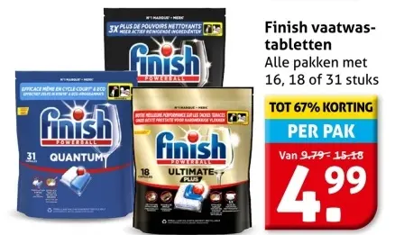 Aanbieding: Finish vaatwastabletten