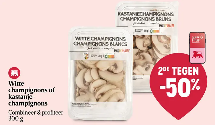Promotie: Witte champignons of kastanje-champignons
