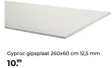 Aanbieding: Gyproc gipsplaat 260x60 cm 12,5 mm