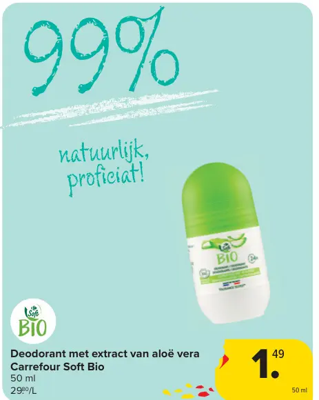 Promotie: Deodorant met extract van aloë vera