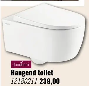 Aanbieding: JUNGBORN Hangend toilet rimless FIVE glans wit met turbo flush incl. softclose wc-bril met quick-release