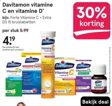 Aanbieding: Davitamon vitamine C en vitamine D*