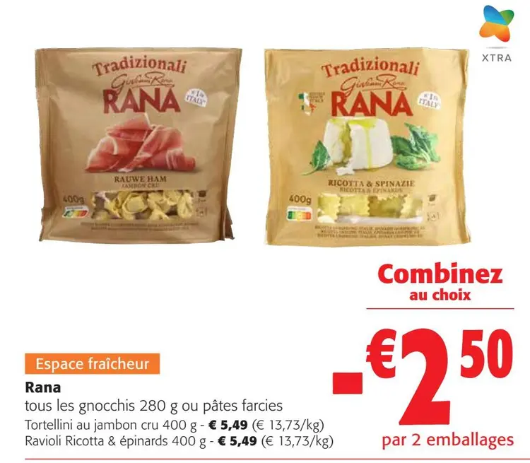 Offre: tous les gnocchis ou pâtes farcies