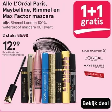 Aanbieding: Alle L'Oréal Paris, Maybelline, Rimmel en Max Factor mascara