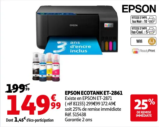 Offre: Epson ecotank et-2861