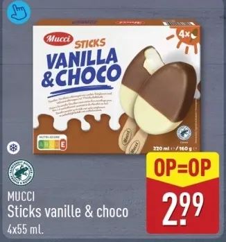 Aanbieding: Sticks vanille & choco