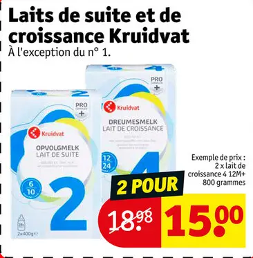 Offre: Laits de suite et de croissance