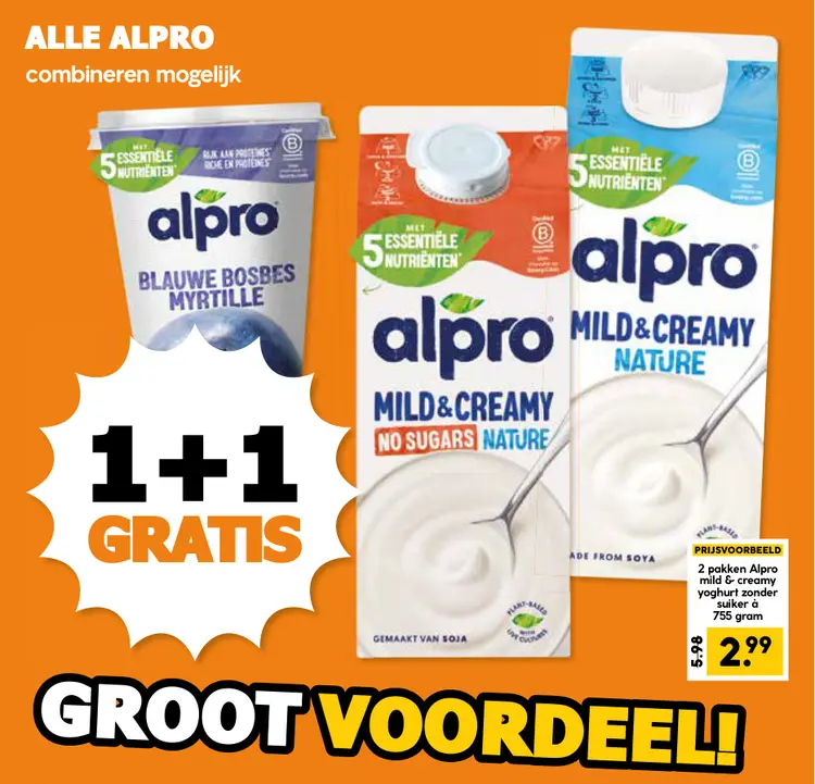 Aanbieding: Alpro mild & creamy yoghurt zonder suiker