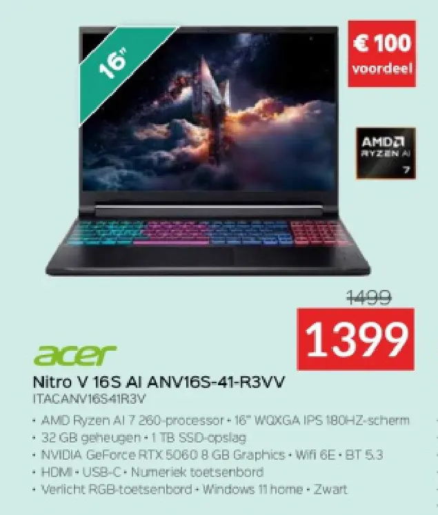 Promotie: Nitro V 16S AI ANV16S-41-R3VV