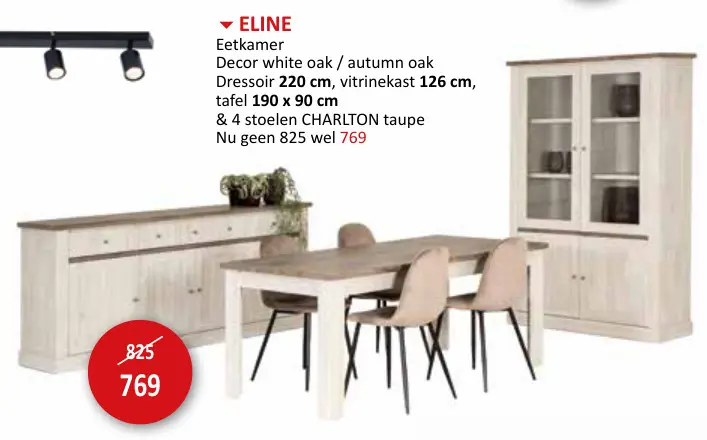 Aanbieding: Eline Eetkamer Decor white oak / autumn oak