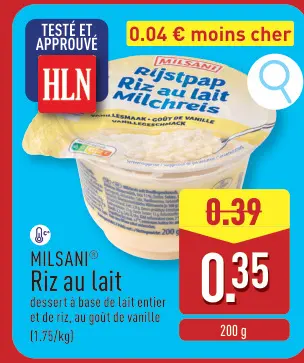 Offre: Riz au lait