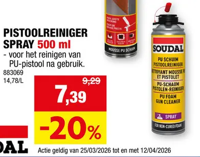 Promotie: Pistoolreiniger spray 500 ml