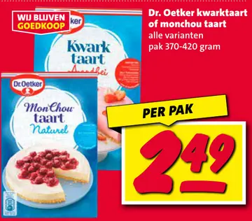Aanbieding: Dr. Oetker kwarktaart of monchou taart