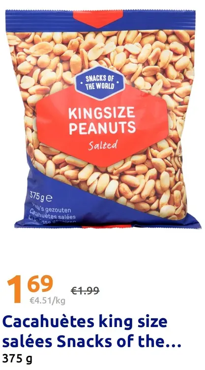 Offre: Snacks of the World Cacahuètes king size salées