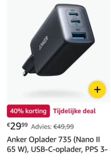 Aanbieding: Anker Oplader 735 