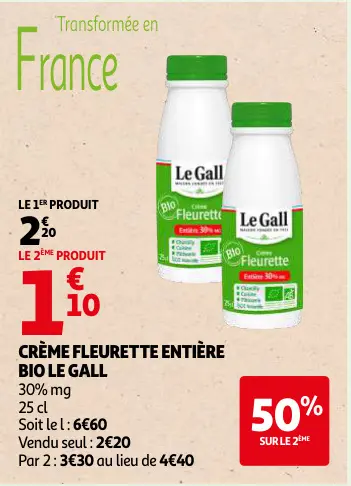 Promotie: Crème fleurette entière