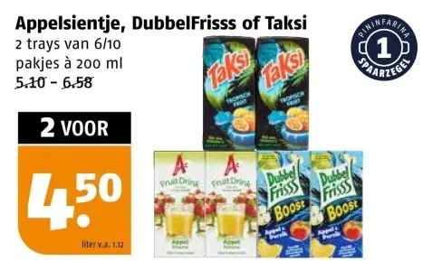 Aanbieding: Appelsientje, DubbelFrisss of Taksi