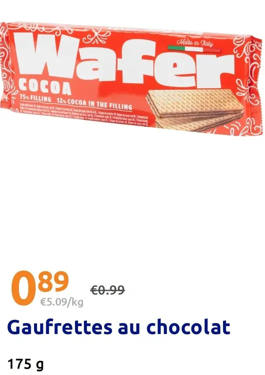 Offre: Gaufrettes au chocolat