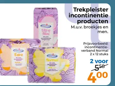 Aanbieding: Trekpleister incontinentie producten