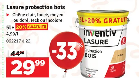Offre: Lasure protection bois