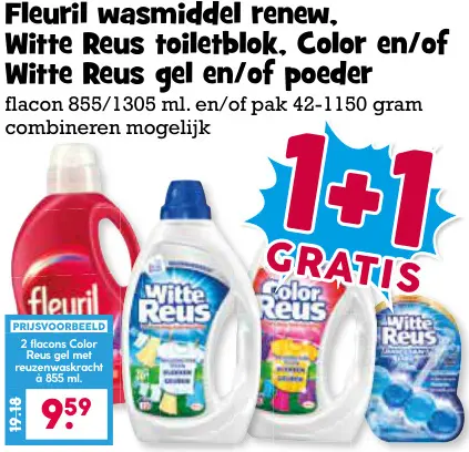 Aanbieding: Wasmiddel renew, toiletblok, gel en/of poeder