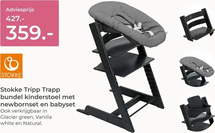 Aanbieding: Tripp Trapp bundel kinderstoel met newbornset en babyset
