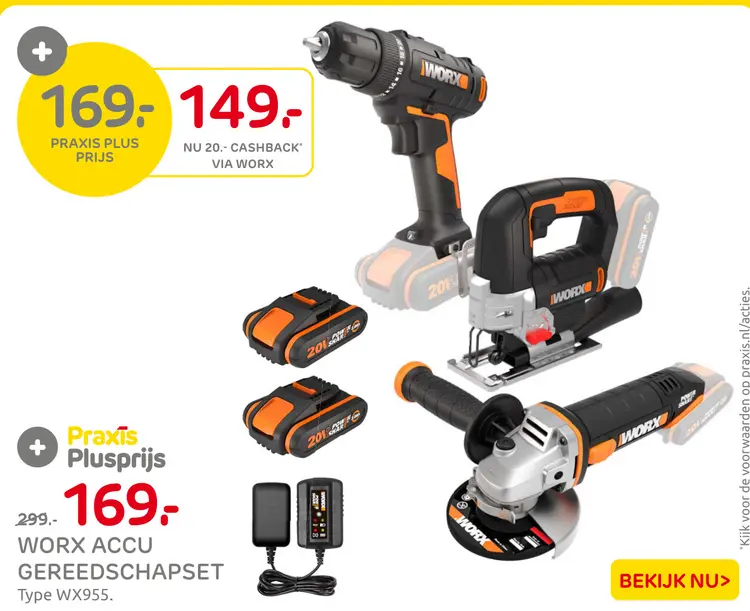 Aanbieding: Worx accu gereedschapset