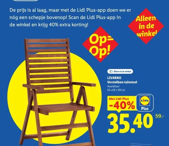Aanbieding: Verstelbare tuinstoel